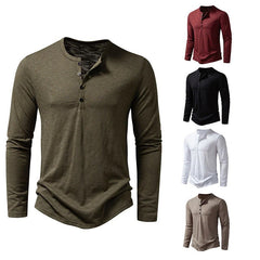 Trendy Henry Neck Men's Fashion Long Sleeve T-shirt