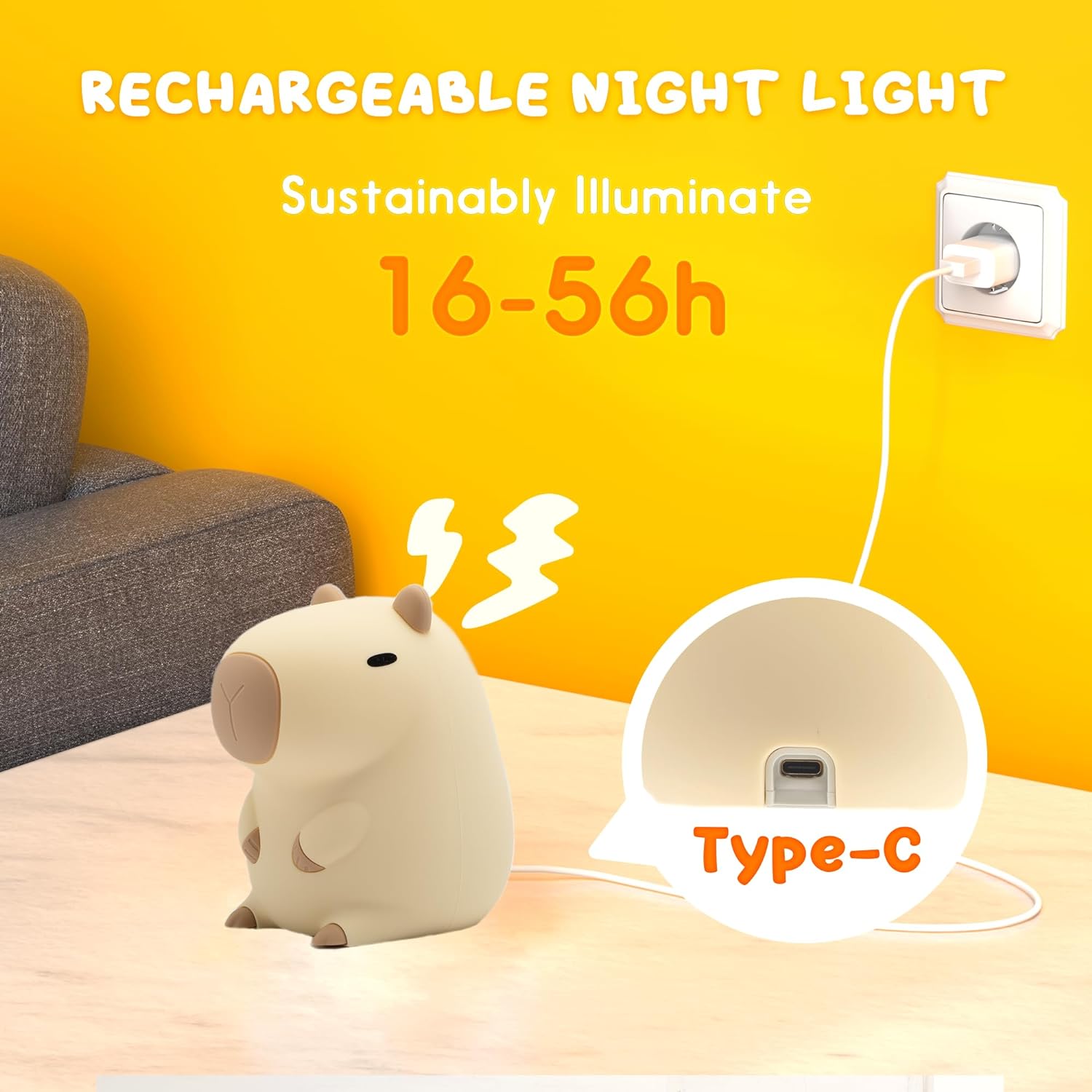 Rechargeable Capybara Lamp