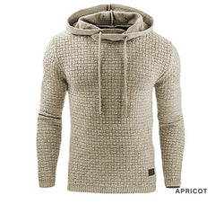 Men's Jacquard Long Sleeve Slim Hoodie