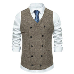 Vintage Gliter Double-Breasted Men's Suit Vest