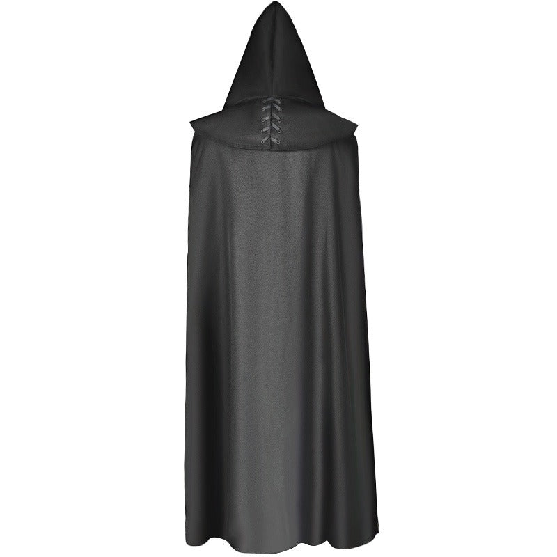 Medieval Gothic Devil Wizard Hooded Long Cloak Robe