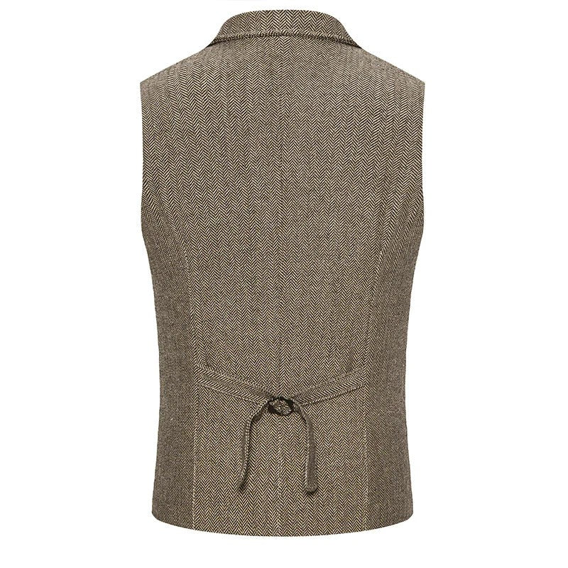 Vintage Men's Single Breasted Lapel Vest Suit