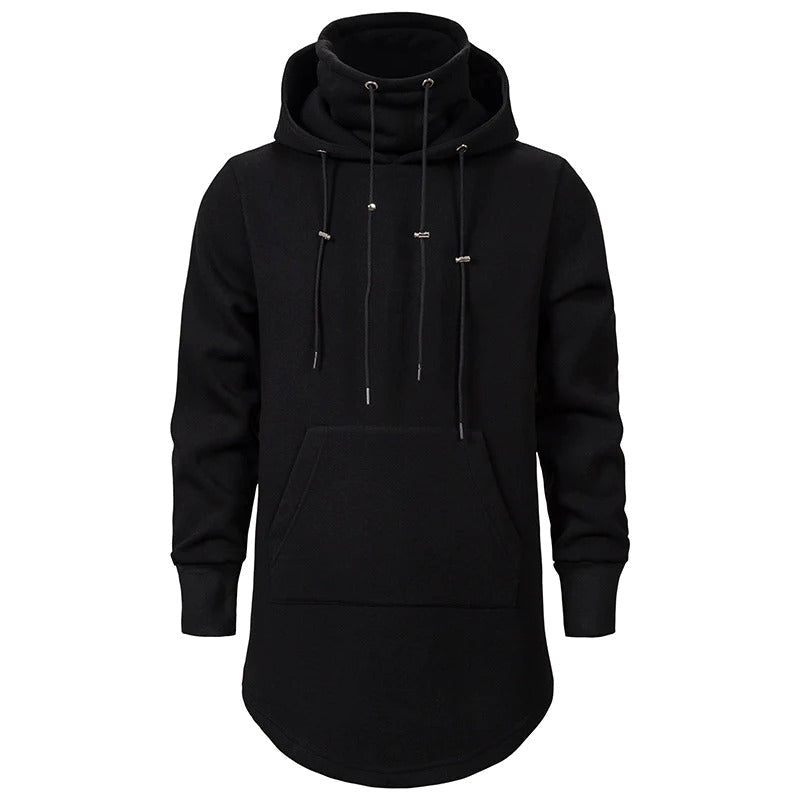 Trendy Men's Dark Style Medium Length Hoodie