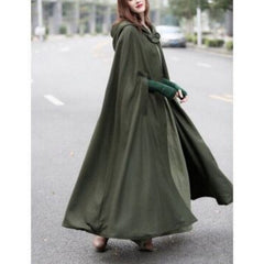 Medieval Girls Hooded Straps Shawl Extended Cloak