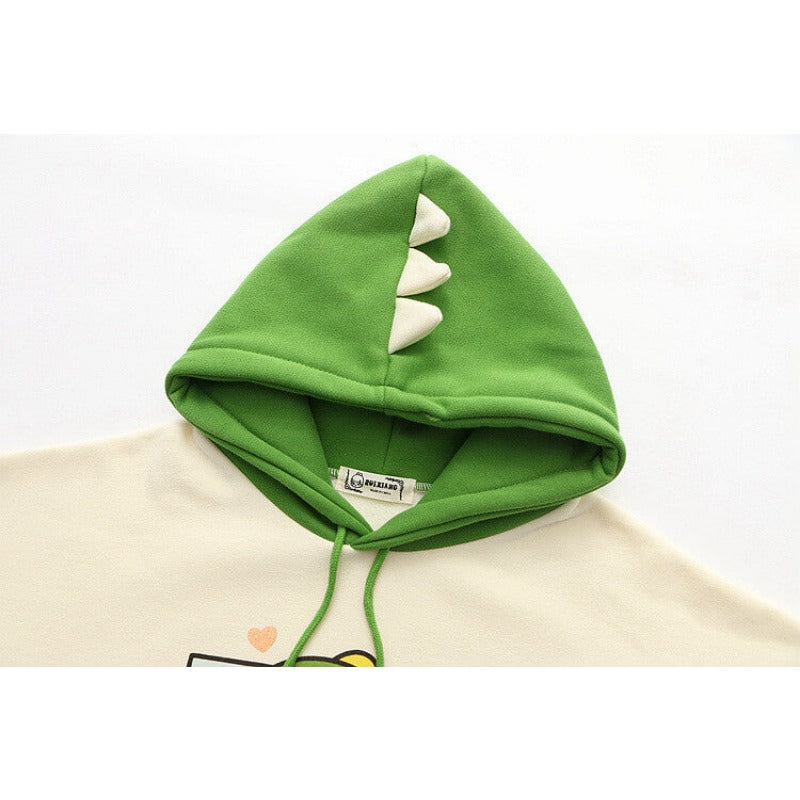 Cute Dinosaur Cosplay Loose Warm Hoodie