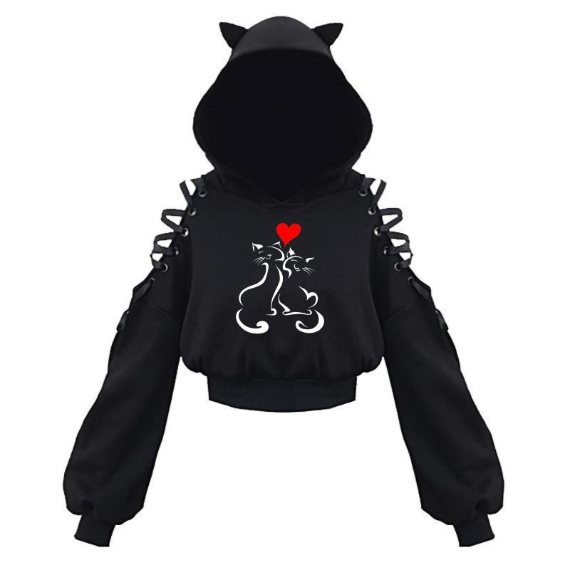 Japanese Style Cartoon Cute Cat Ears Cosplay Hoodie