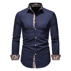 Men's Floral Casual Paisley Print Slim Fit Button Shirt