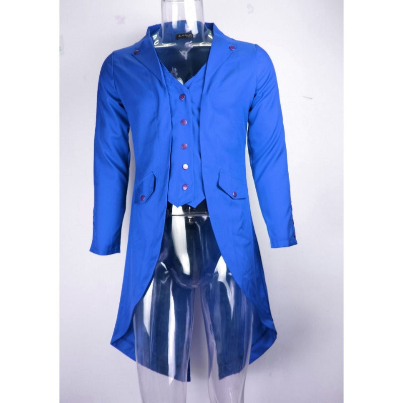 Retro Fashion Men's Solid Color Steampunk Tuxedo Coat