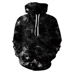 Unisex Rhombic Digital Printed Loose Hoodie