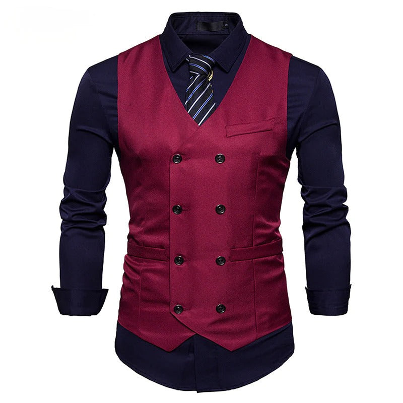 Fashion Men's Double Breasted Gentlemen's Vest Coat