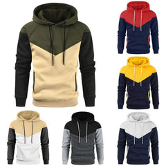 Men's Fashion Color Block Casual Sports Hoodie