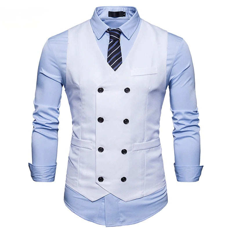 Fashion Men's Double Breasted Gentlemen's Vest Coat