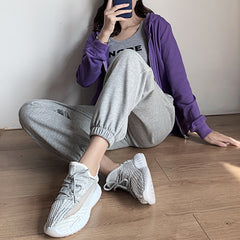 Women's Versatile Gray Casual Sports Pencil Pants