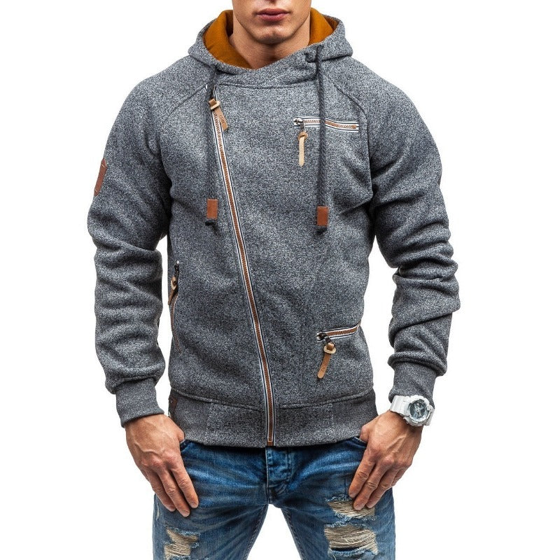 Chic Men's Side Zipper Pocket Hoodie