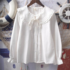 Korean Style Girls Long Sleeve Loose Shirt