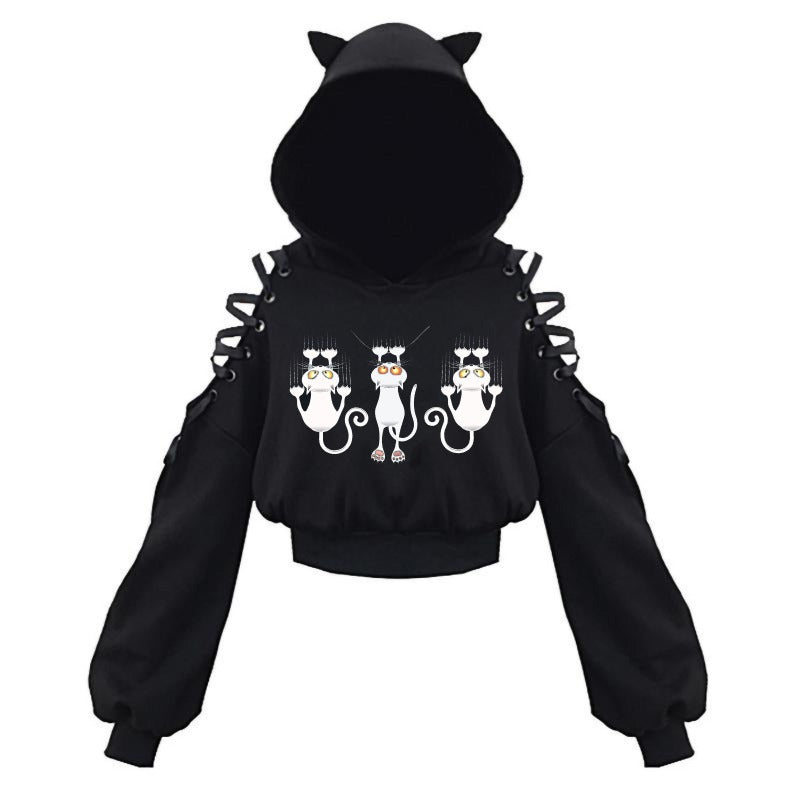 Japanese Style Cartoon Cute Cat Ears Cosplay Hoodie