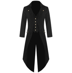 Retro Fashion Men's Solid Color Steampunk Tuxedo Coat