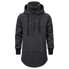 Trendy Men's Dark Style Medium Length Hoodie