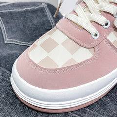 Cute Cartoon Checkerboard Women's Leisure Shoes