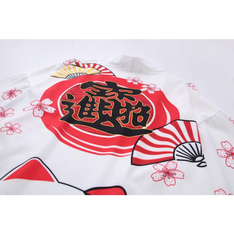 Retro Japanese Style Funny Cat Loose Kimono