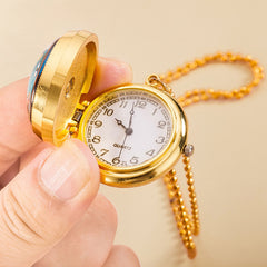 Vintage Rotating Pocket Watch Flip Necklace