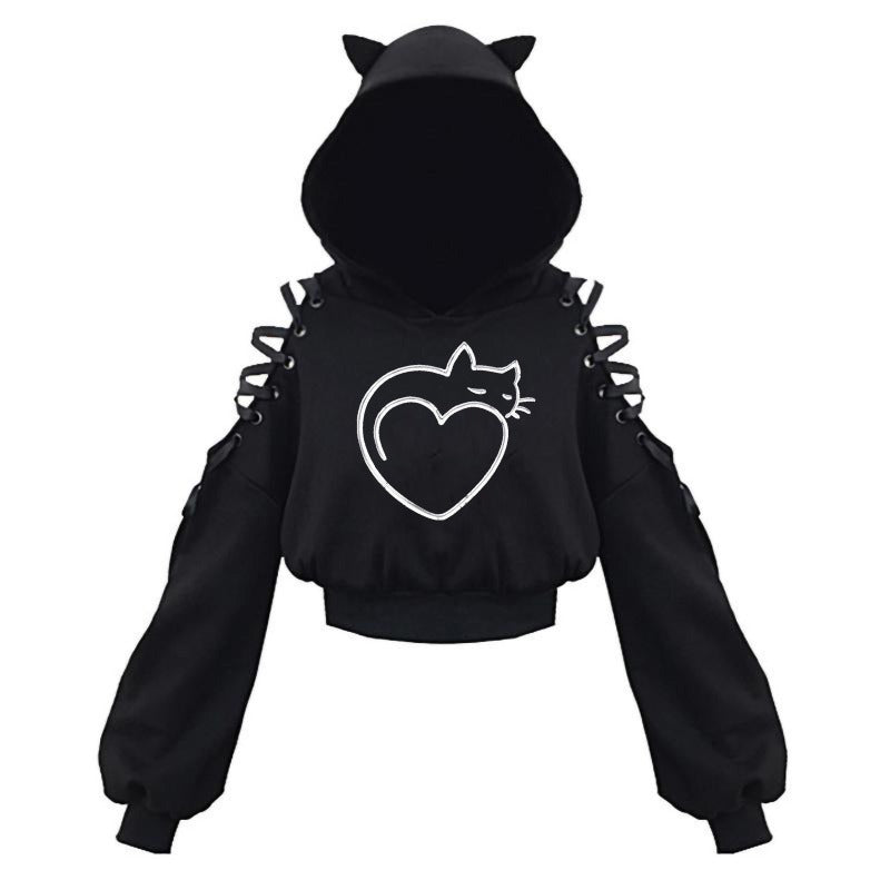 Japanese Style Cartoon Cute Cat Ears Cosplay Hoodie