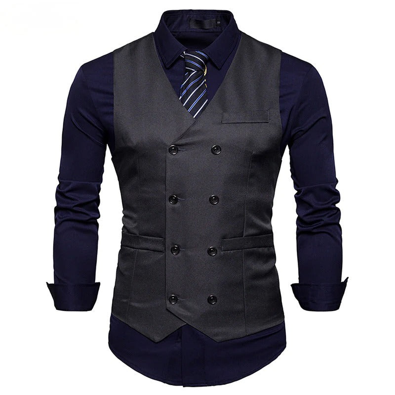 Fashion Men's Double Breasted Gentlemen's Vest Coat