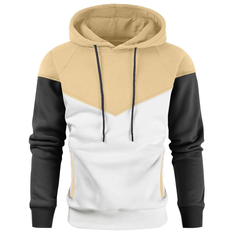 Men's Fashion Color Block Casual Sports Hoodie