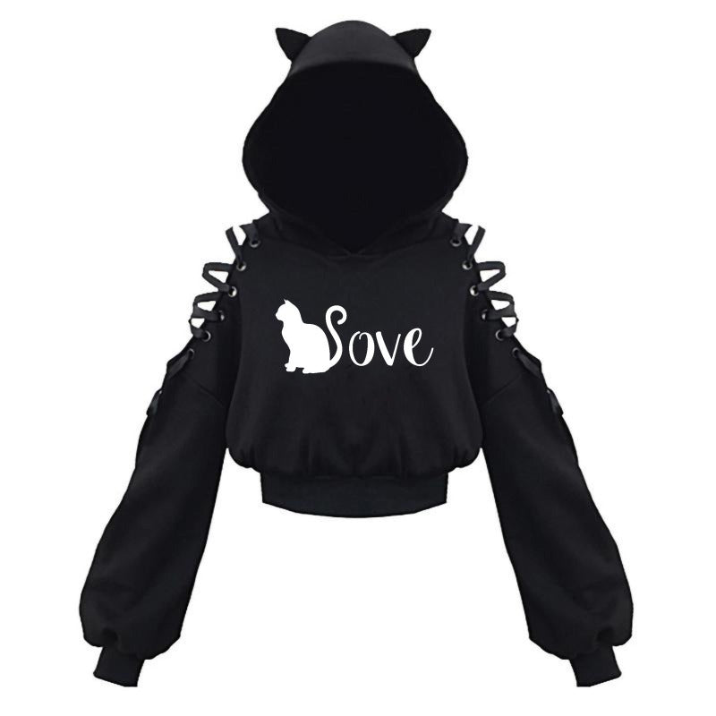 Japanese Style Cartoon Cute Cat Ears Cosplay Hoodie