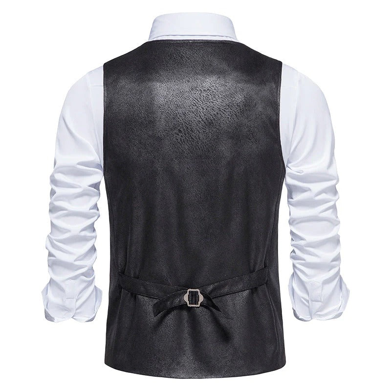 Trendy V-neck Suede Single Breasted Vest Jacket