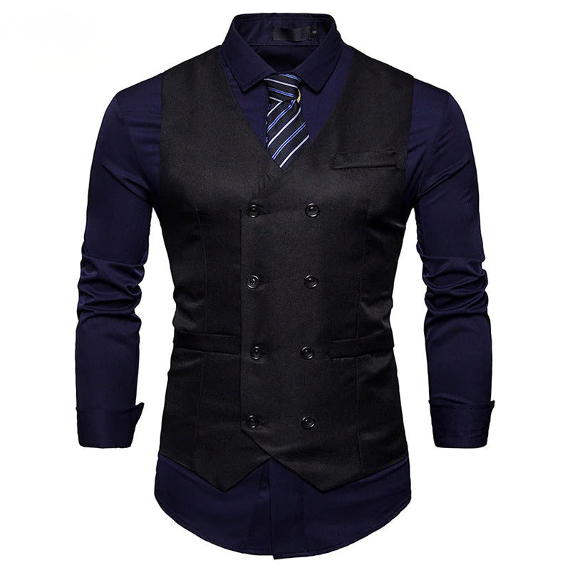 Fashion Men's Double Breasted Gentlemen's Vest Coat