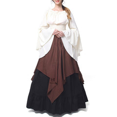 Women's Renaissance Medieval Long Sleeve Dress