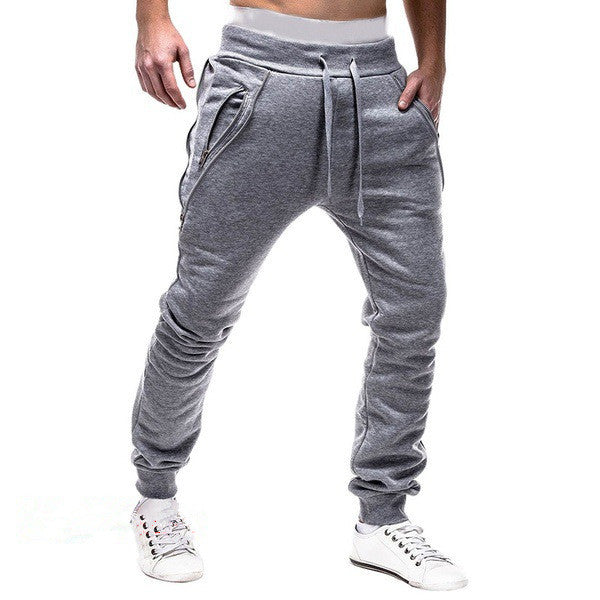 Trendy Zipper Men's Sports Drawstring Sweatpants