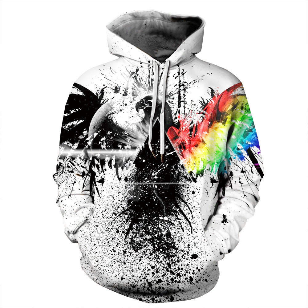 Unisex Starry Colorful Ink Digital Print Plus Size Hoodie