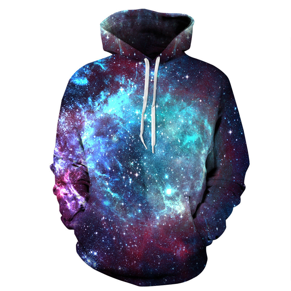 Fancy Unisex Starry Sky 3D Print Loose Hooide