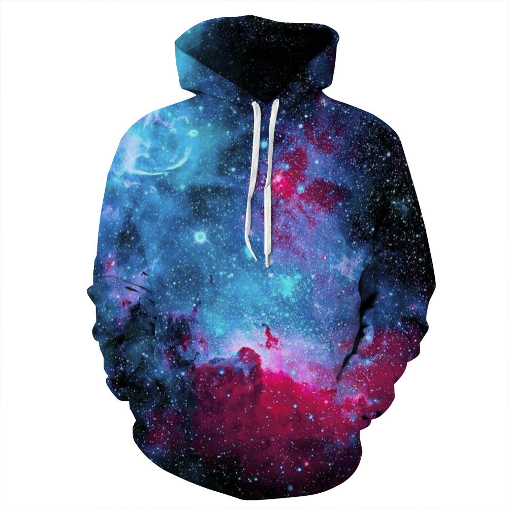 Fancy Unisex Starry Sky 3D Print Loose Hooide