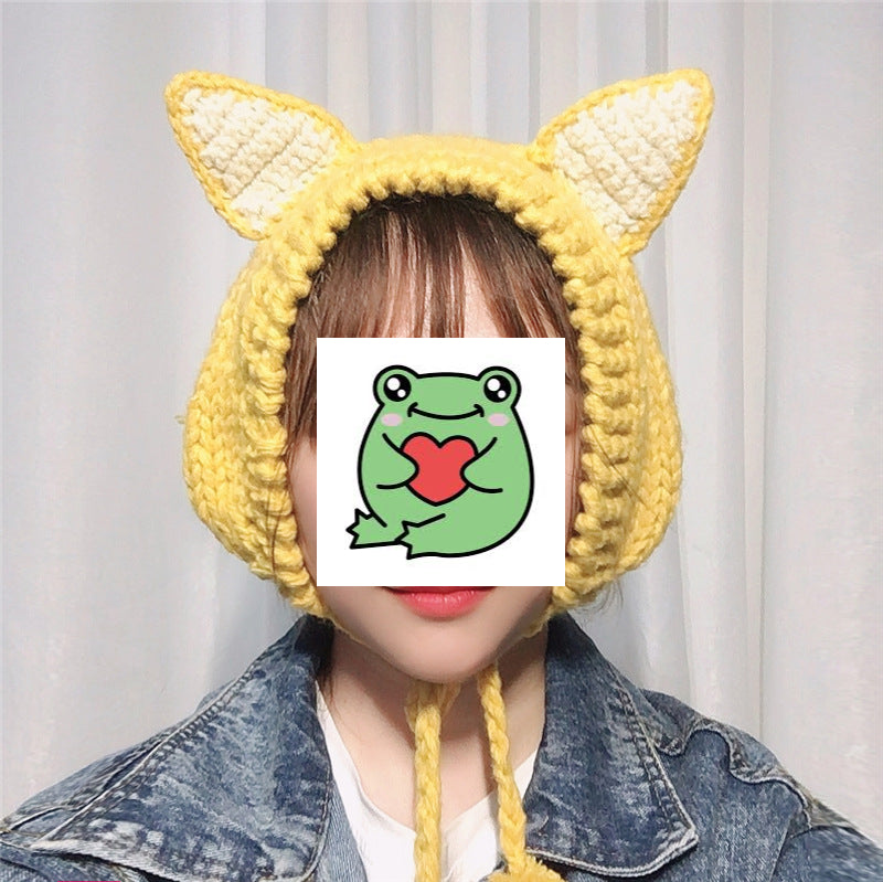 Cute Frog Knitted Hat Headwear