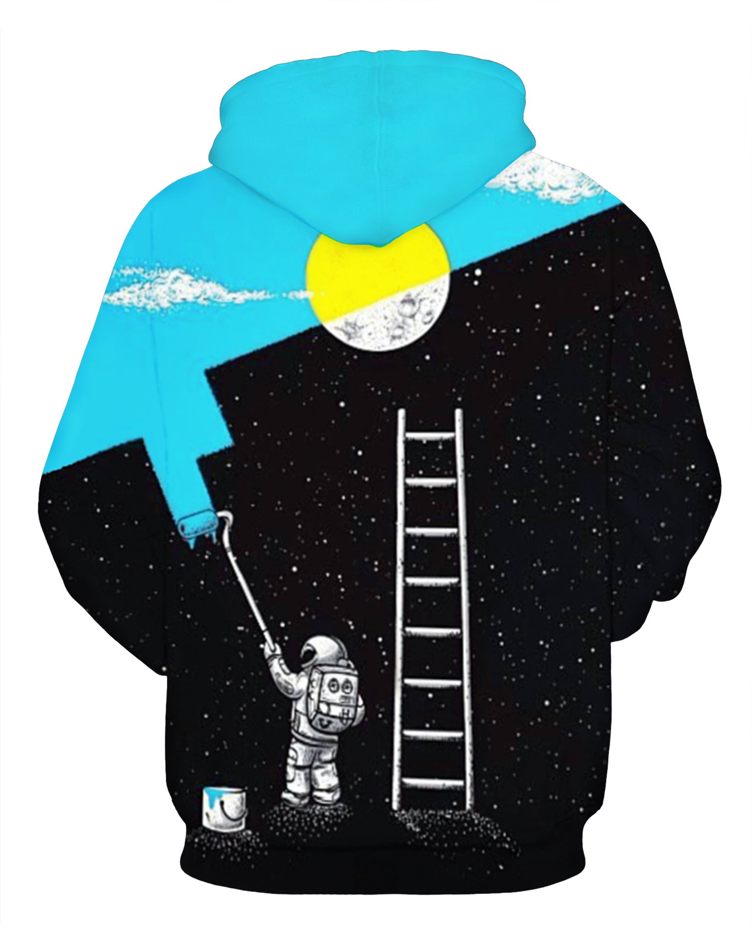 Unisex Galaxy Astronaut Digital Print Long-sleeved Sports Hoodie