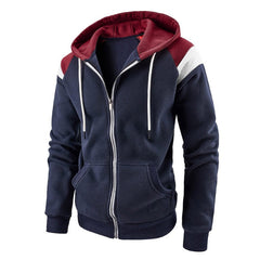 Men's Color Block Casual Drawstring Sports Hoodie