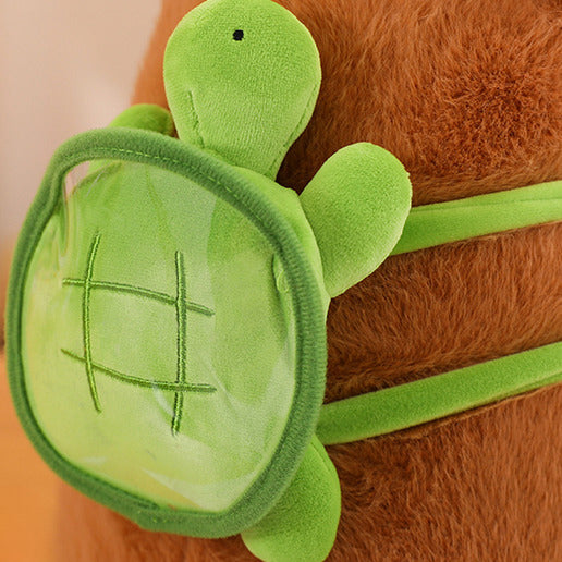 Capybara Plush Toy with Turtle Bag Pillow