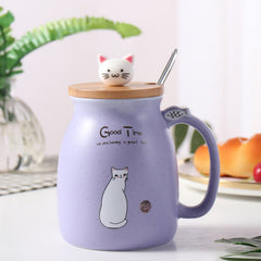 Adorable Cartoon Cat Ceramic Coffee Mug Kawaii Tea Cup