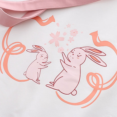 Cute Girls Spring Cartoon Rabbit Print Pullover Hoodie