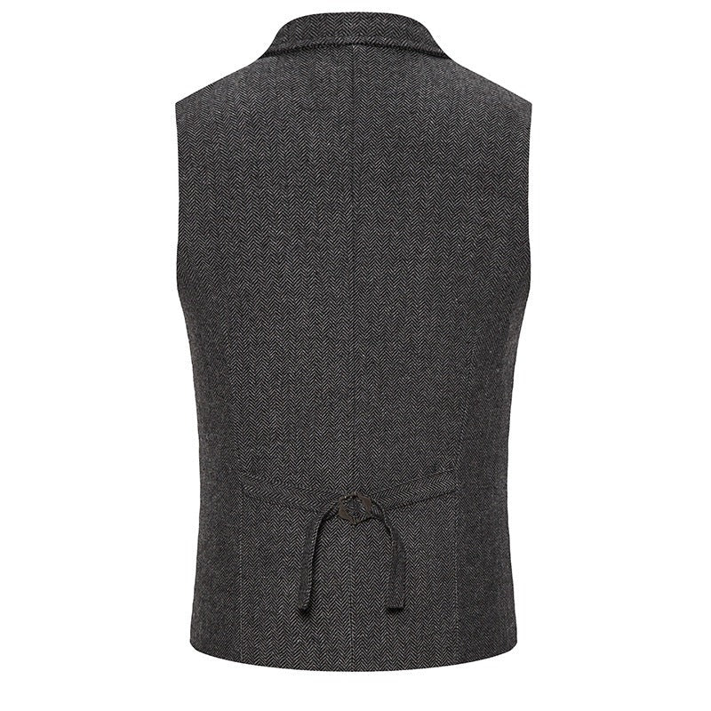 Vintage Men's Single Breasted Lapel Vest Suit