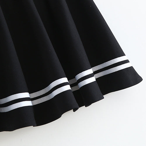 Japanese Style Stitching High Waist Short Skirt