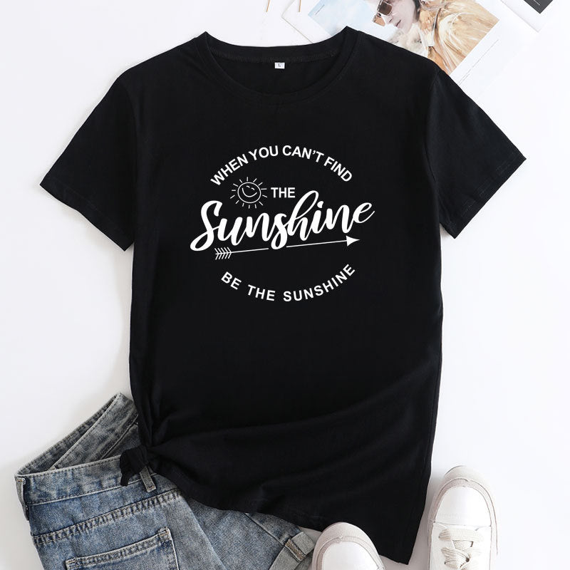 Women's Be The Sunshine Letter Printed T-shirt