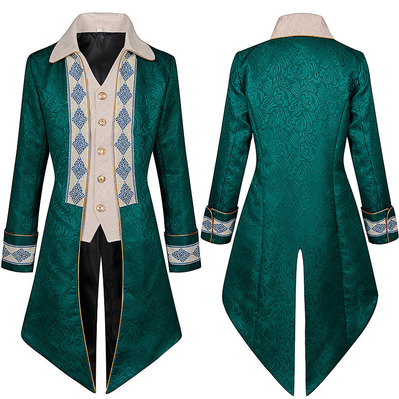 Medieval Men's Tuxedo Retro Mid-Length Steampunk Coat