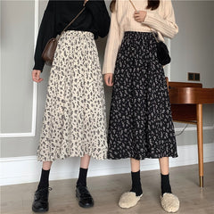 Women's Floral Print A-line Mid-length Skirt