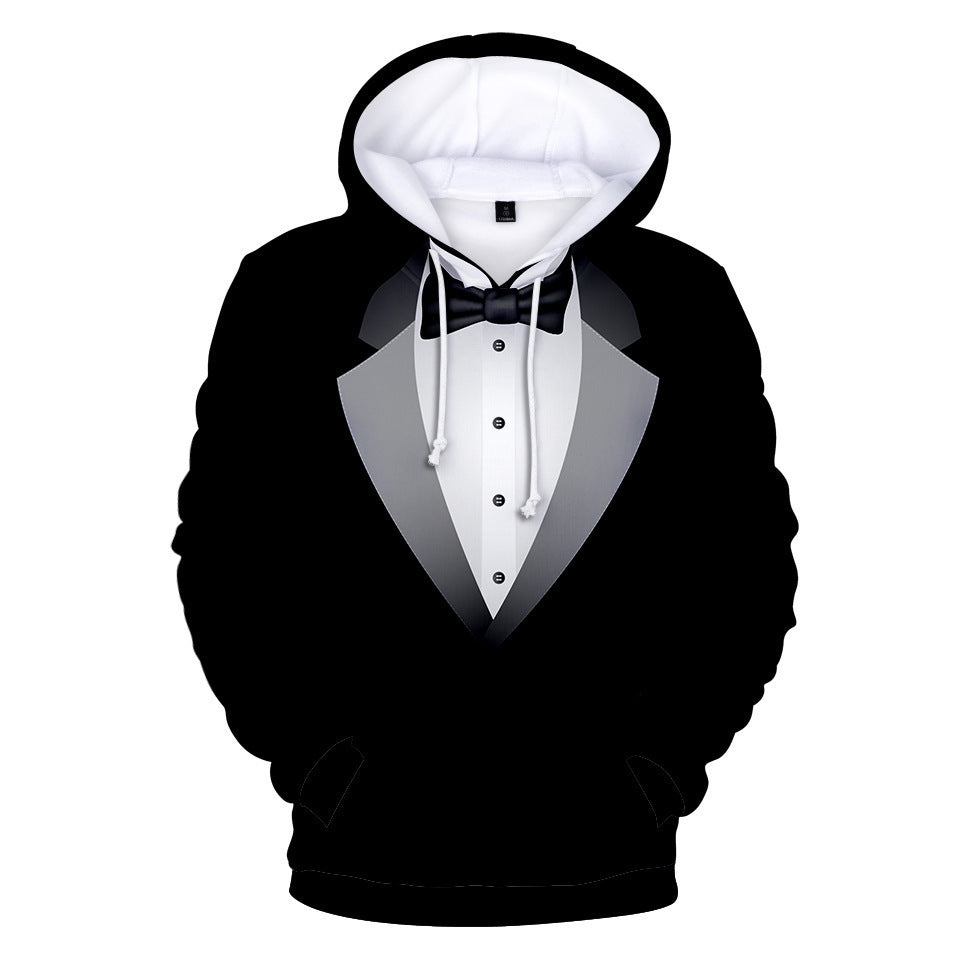 Men's Suit Cos 3D Print Pullover Casual Hoodie