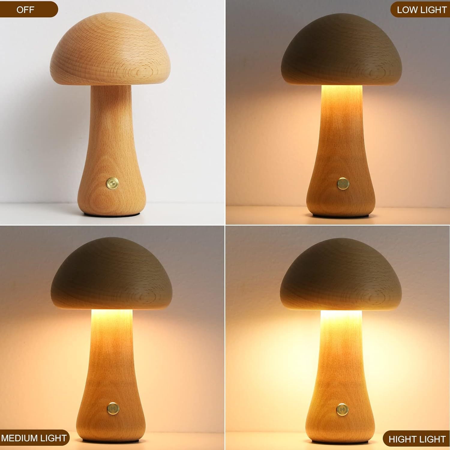 Cute Mushroom Lamp Rechargeable Portable Night Light