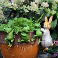 Cartoon Animal Frog Rabbit Hanging Garden Art Bonsai Decoration